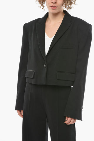 Blazer REIFF Crop a Coste con Revers a Lancia e Martingala