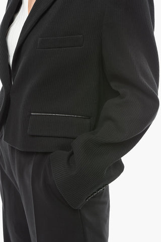 Blazer REIFF Crop a Coste con Revers a Lancia e Martingala