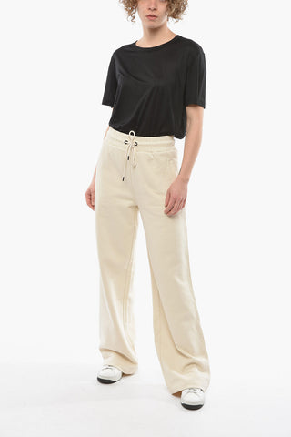 Pantaloni Jogger Wide Leg con Logo Ricamato