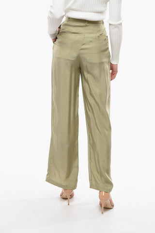 Wide Leg TANDIN Pants with Ankle Split and Belt