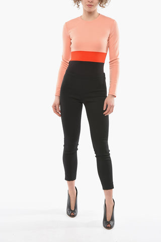 WHITE LABEL Colorblock Jersey Bodysuit with Rear Cut-out