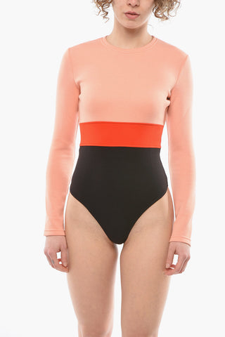 WHITE LABEL Colorblock Jersey Bodysuit with Rear Cut-out