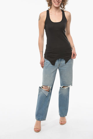 DRKSHDW Cotton GLORY Tank Top with Raw-cut Detailing