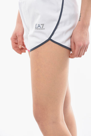 EA7 Athleisure Shorts NATURAL VENTUS7 with Contrasting Trimmings