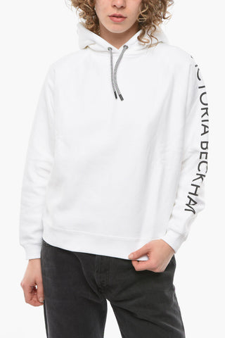 Felpa Hoodie con Logo Lettering in Rilievo