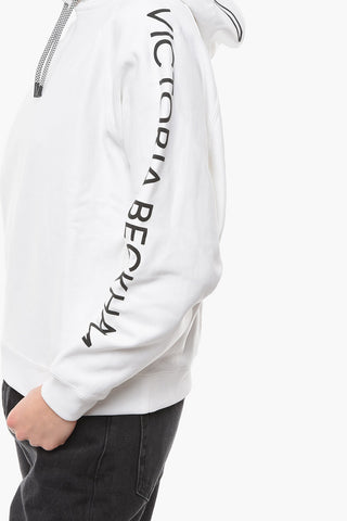 Felpa Hoodie con Logo Lettering in Rilievo