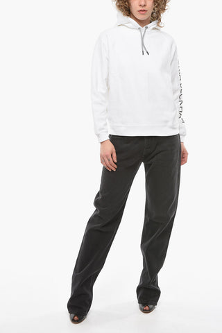 Felpa Hoodie con Logo Lettering in Rilievo