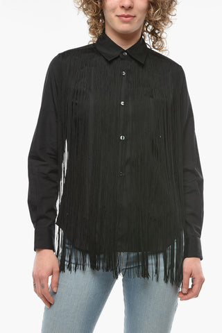 Camicia in Popeline con Fronte Frangiato