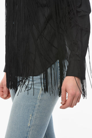 Camicia in Popeline con Fronte Frangiato