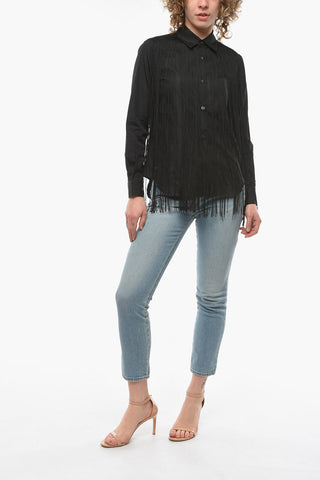 Camicia in Popeline con Fronte Frangiato
