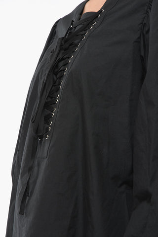 NOIR KEI NINOMIYA Blusa in Cotone con Doppio Dettaglio Lace-up