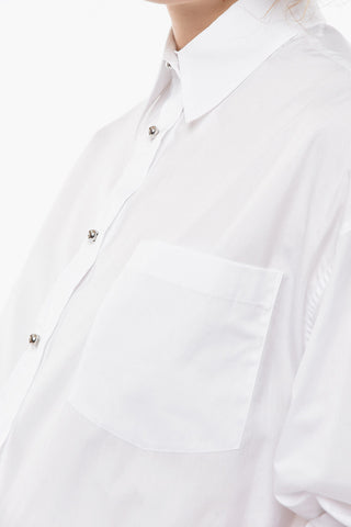 Breast-pocket Cotton Shirt with Spheric Buttons
