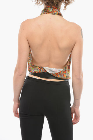 Top Drappeggiato con Schiena Scoperta e Cintura