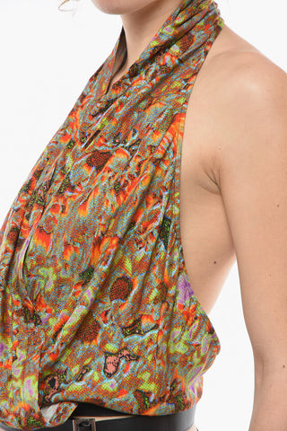 Top Drappeggiato con Schiena Scoperta e Cintura