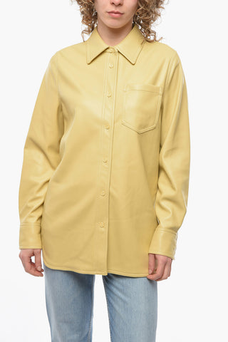 Camicia VERONICA In Ecopelle con Cuciture a Vista e Taschino