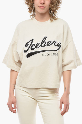 Jersey Oversized T-shirt with Embroidered Logo