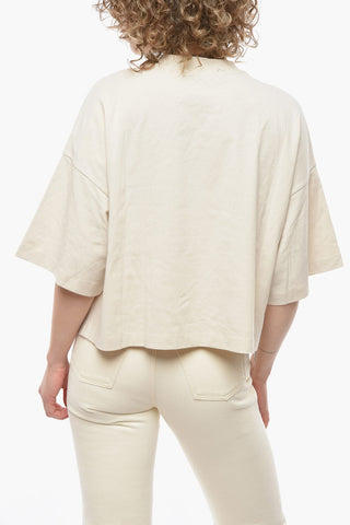 Jersey Oversized T-shirt with Embroidered Logo