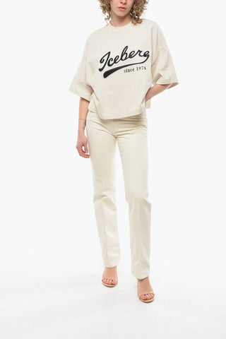 Jersey Oversized T-shirt with Embroidered Logo