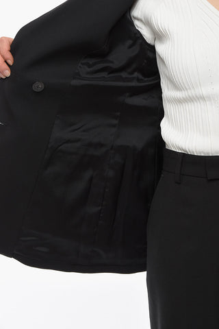 Single-breasted Wool Blazer with Peak Lapel