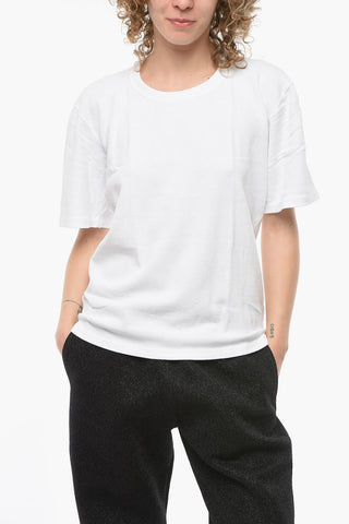 Eco Cotton T-shirt with Back Cut Out and Logoed Embroidery