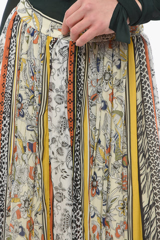 FREE FEMININITY Multipatterned Accordion Skirt