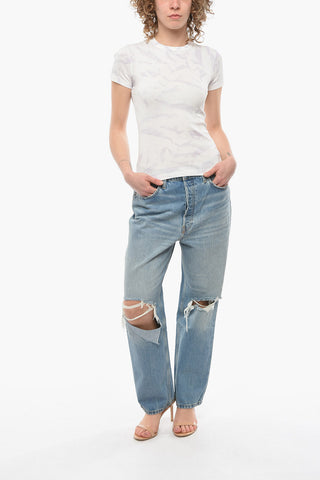 Tie Dye Effect T-shirt with Logoed Embroidery