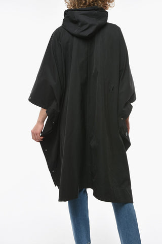 Nylon Oversized Cape with Waist Drawstring