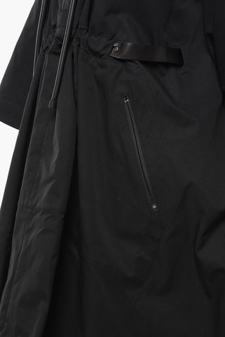 Nylon Oversized Cape with Waist Drawstring