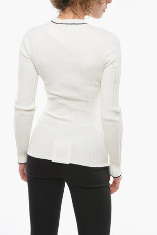 WHITE LABEL Top a Coste con Girocollo e Dettaglio Cut Out