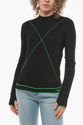Technical Knit Crew-neck Sweather with Logoed Embroidery