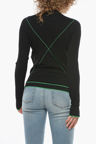 Technical Knit Crew-neck Sweather with Logoed Embroidery