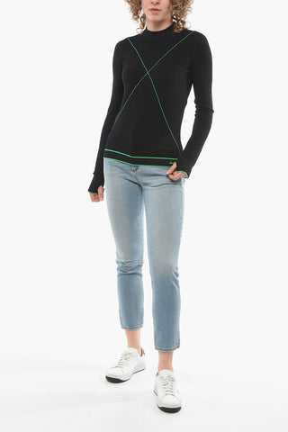 Technical Knit Crew-neck Sweather with Logoed Embroidery