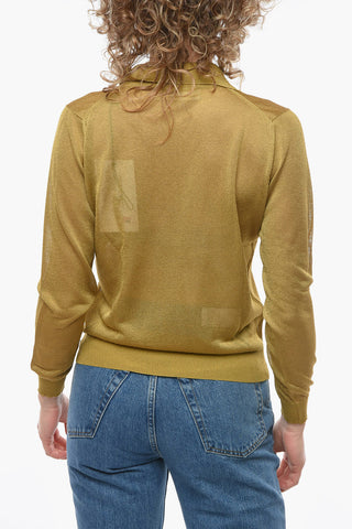 Long-sleeved BUTTERFLY Lurex Polo