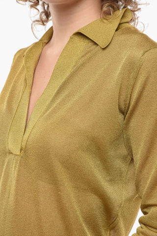 Long-sleeved BUTTERFLY Lurex Polo