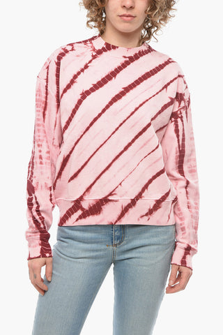 WHITE LABEL Jersey Crew-neck Sweatshirt with Tie-dye Effect