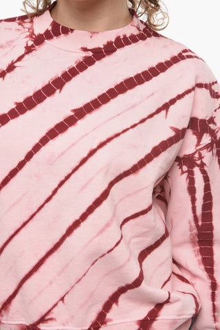 WHITE LABEL Jersey Crew-neck Sweatshirt with Tie-dye Effect