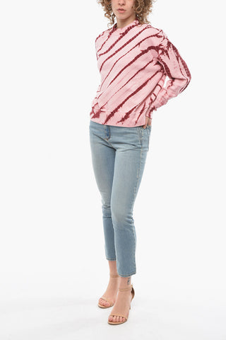 WHITE LABEL Jersey Crew-neck Sweatshirt with Tie-dye Effect