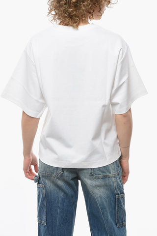 Jersey Crew-neck T-shirt with Slogan Print