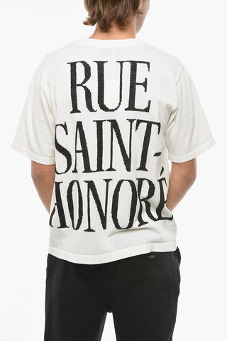 Crew-neck T-Shirt with Contrasting Embroideries