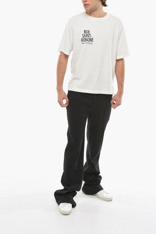 Crew-neck T-Shirt with Contrasting Embroideries