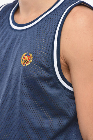 Canotta Traforata con Logo Ricamato