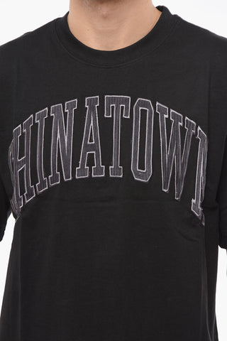 Crew-neck T-Shirt with Corduroy Logo