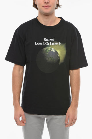 Organic Cotton Crew-Neck T-shirt with Love it Or Leave It. Print