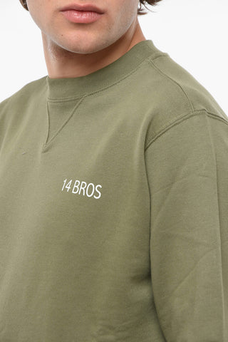 Logo Printed Brushed Cotton Crew-neck Sweatshirt