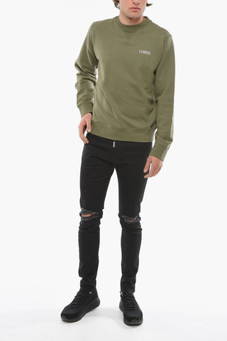 Logo Printed Brushed Cotton Crew-neck Sweatshirt