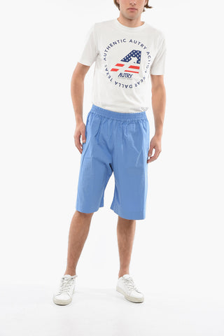 Shorts in Cotone con Elastico in Vita 