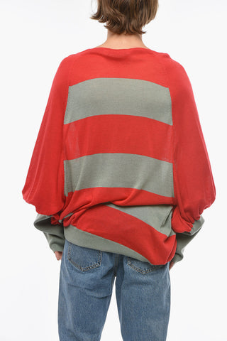 Awning Striped V-Neck Maxi Sweater
