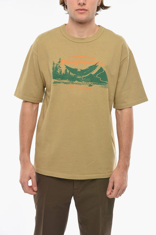 FRESH AIR Contrasting Printed Crew-neck T-Shirt