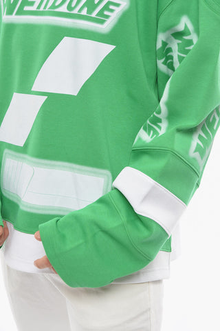 Spray Effect Football Oversized Hoodie
