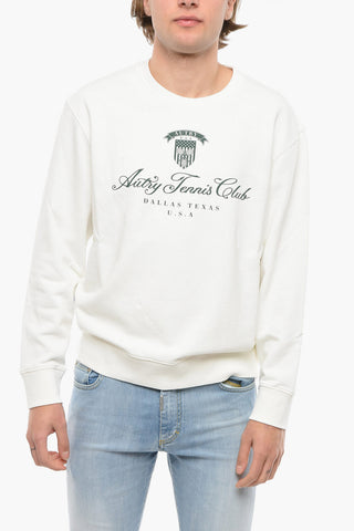 Lettering Printed TENNIS CLUB Crew-Neck Sweatshirt